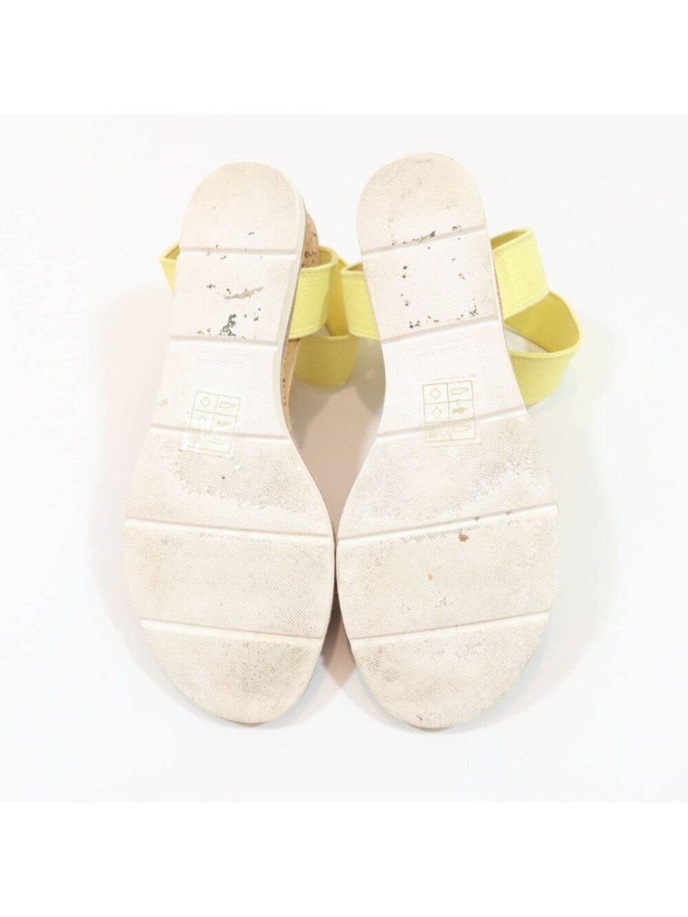 DOLCE VITA Size 6.5 M VIVIAN Neon Yellow Leopard Calf Hair Low Wedge Sandals - Picture 9 of 9
